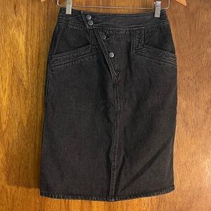 ANN TAYLOR Black Denim Vintage Pencil Skirt Sz 8